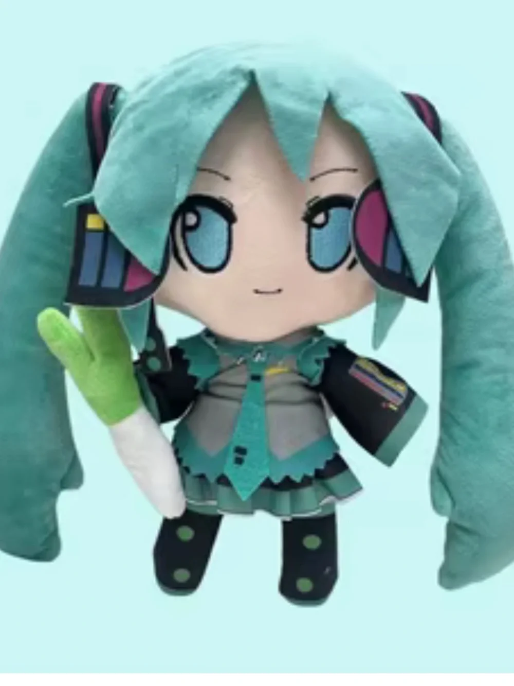 #2653*”5x10” Hatsune Miku Plush Doll - Teal Twin-Tails